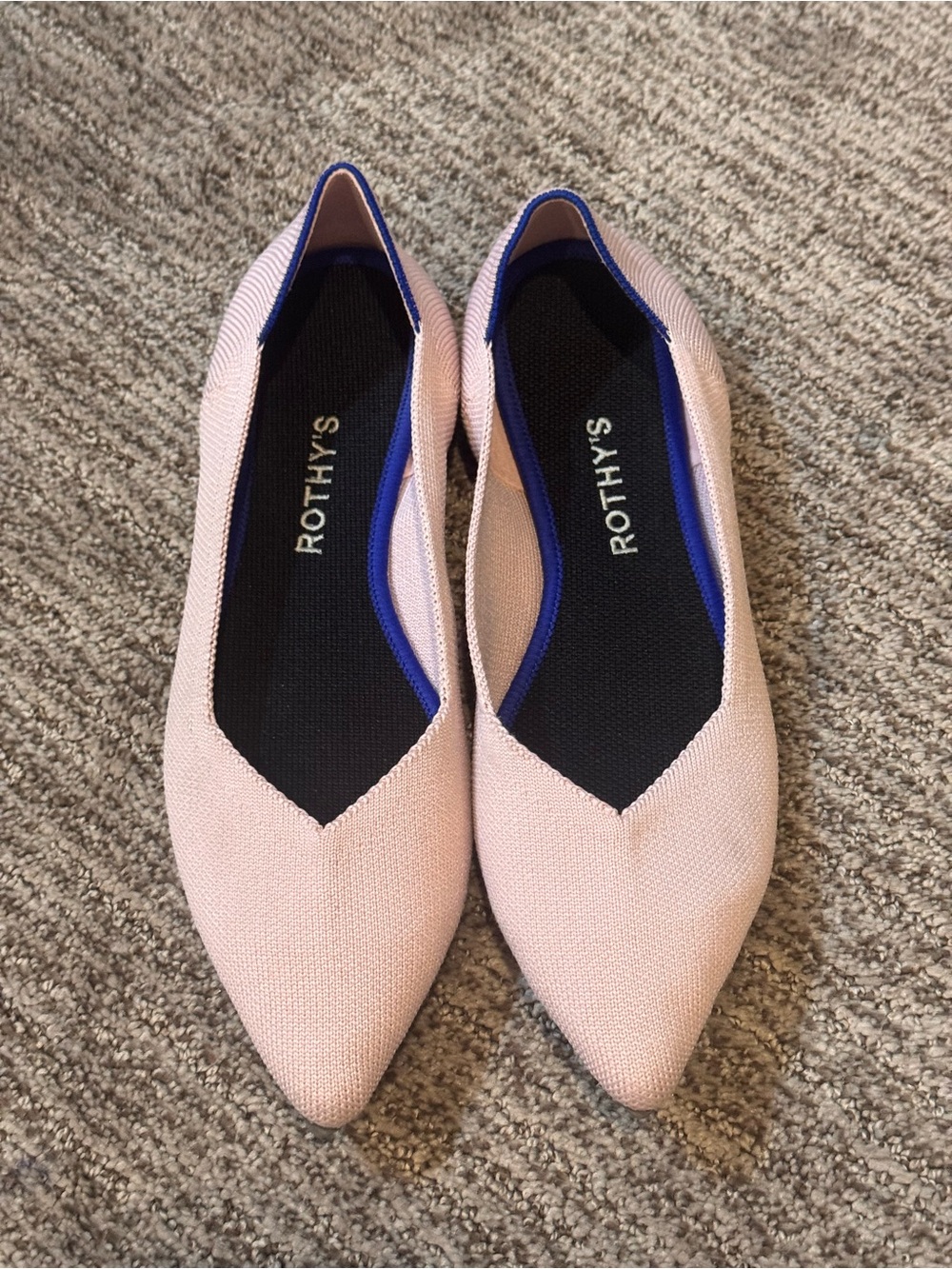 Rothy's Pink Pointed-Toe Knit Flats